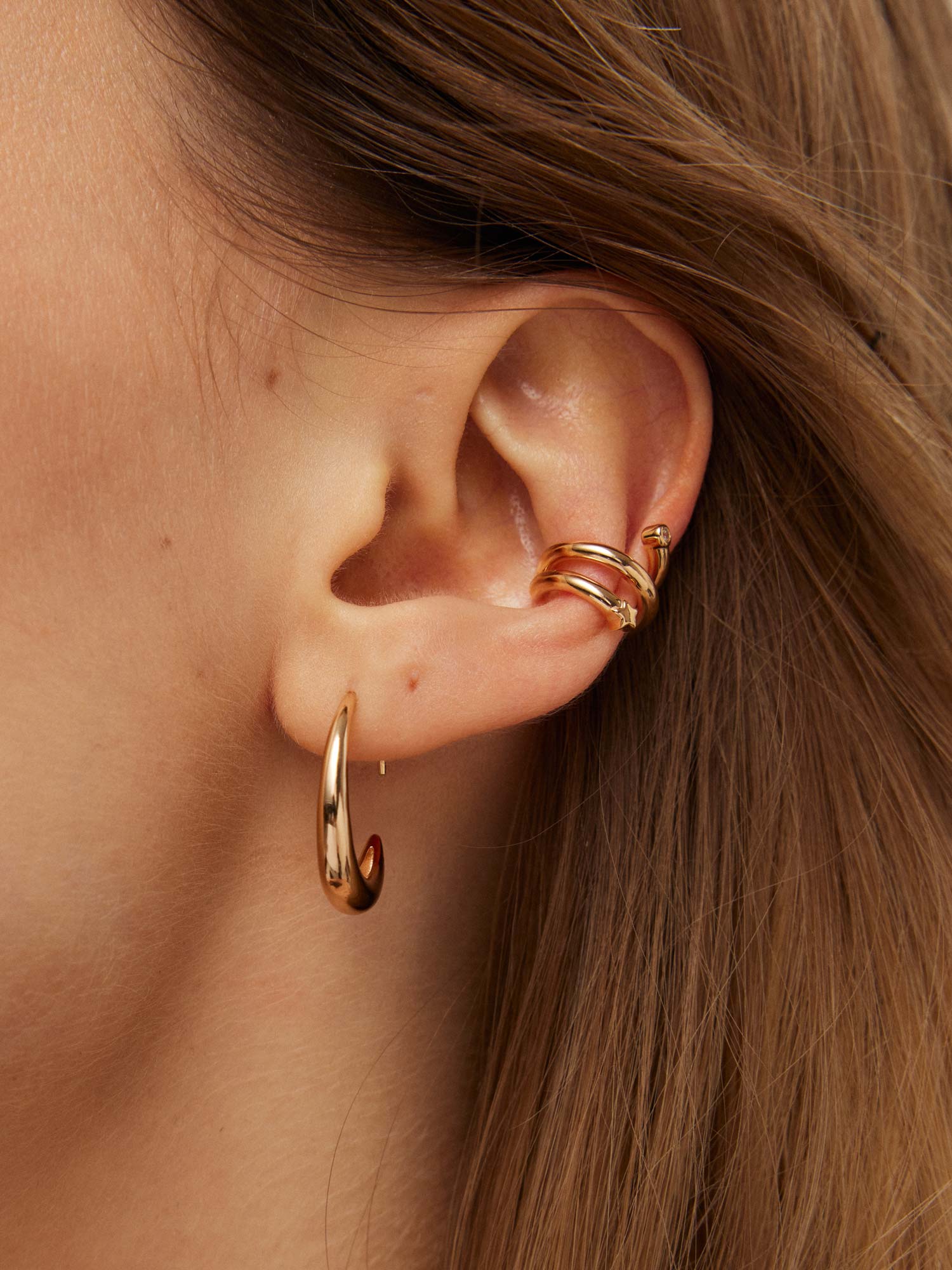 Starry Spiral Ear Cuff