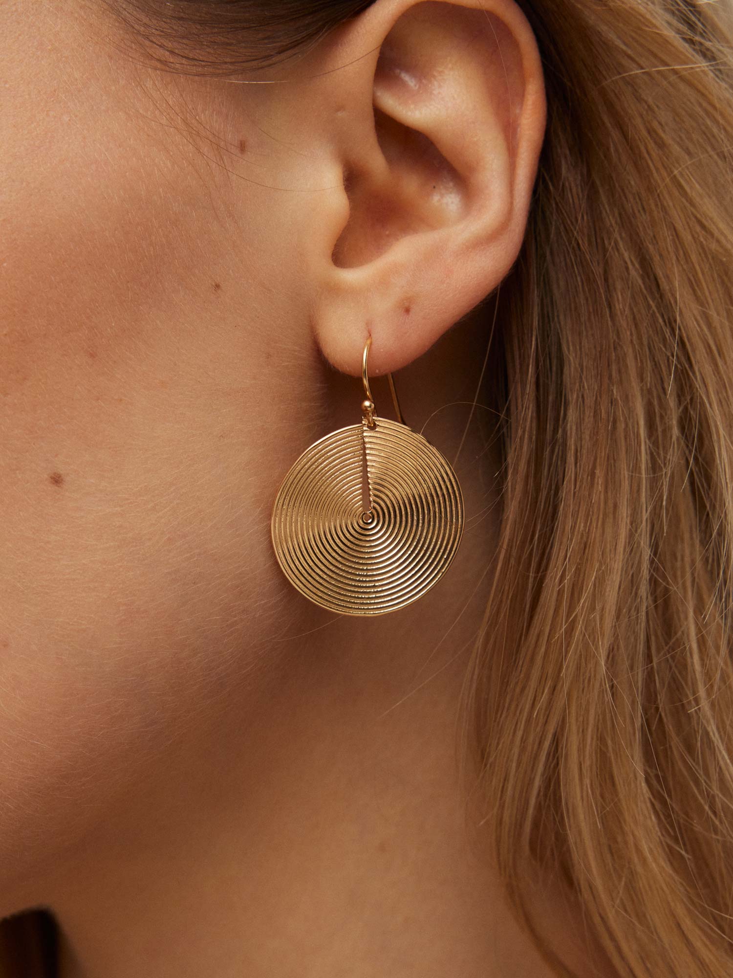 Golden Spiral Drop Earrings